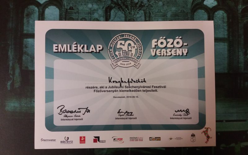 A Jubileumi Széchenyivárosi Fesztivál keretein belül 2018. szeptember 15-én megrendezett főzőverseny